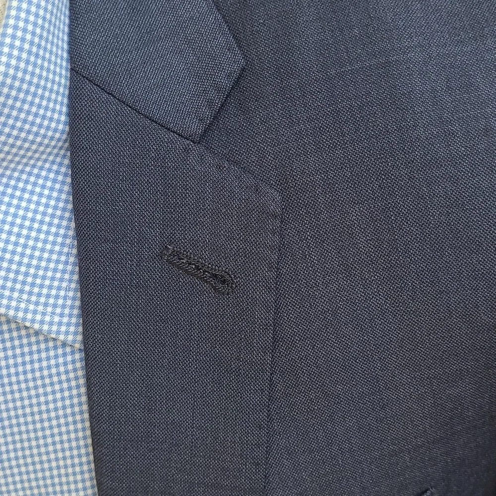 J CREW Ludlow Solid Grey Weave Wool Tollegno 1900 Cloth Sz 36‎ R Mens Sport Coat